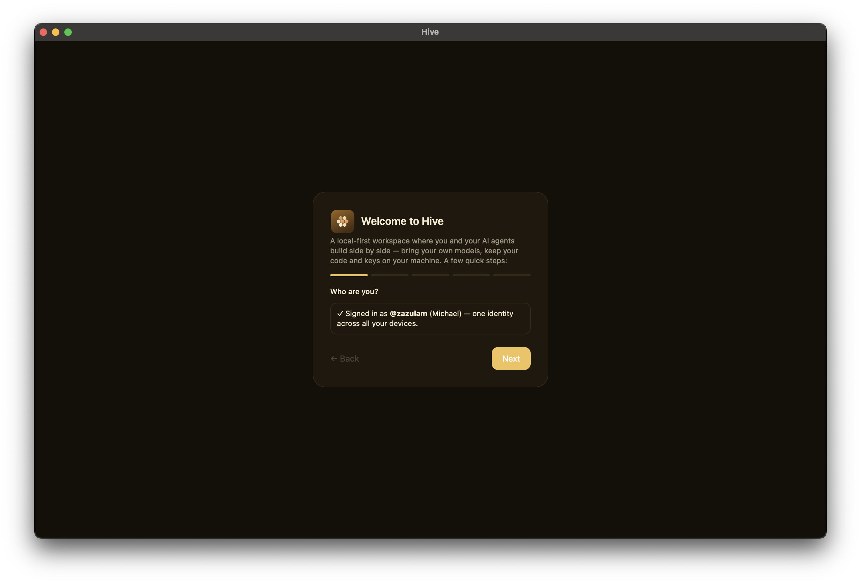 Onboarding identity step