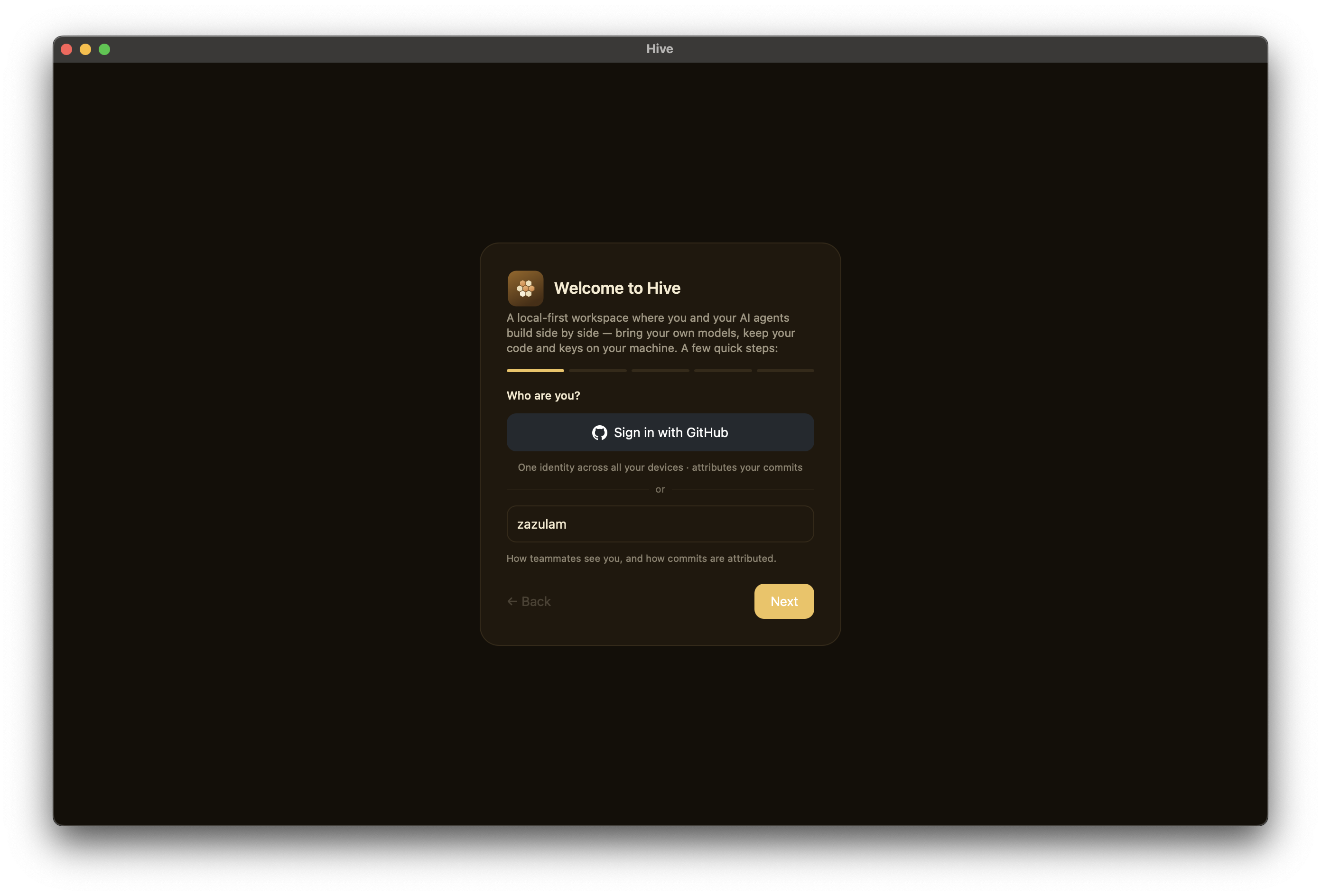 Onboarding welcome step
